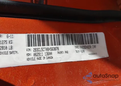 2011 Dodge Charger R/T from USA, damaged, VIN 2B3CL5CT0BH563878